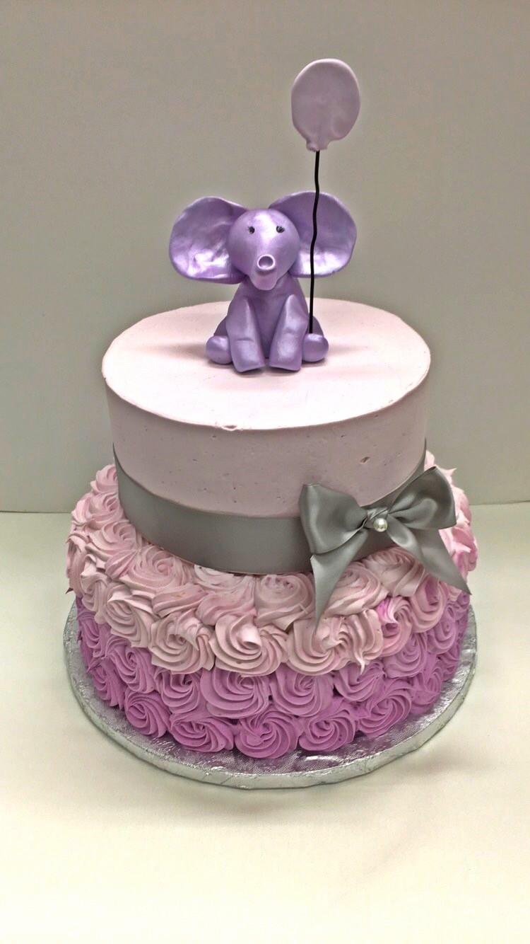 Lilac baby hot sale shower cake